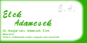 elek adamcsek business card